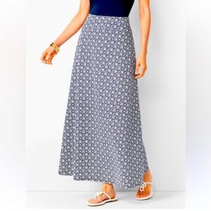 Talbots Navy and White Maxi Skirt